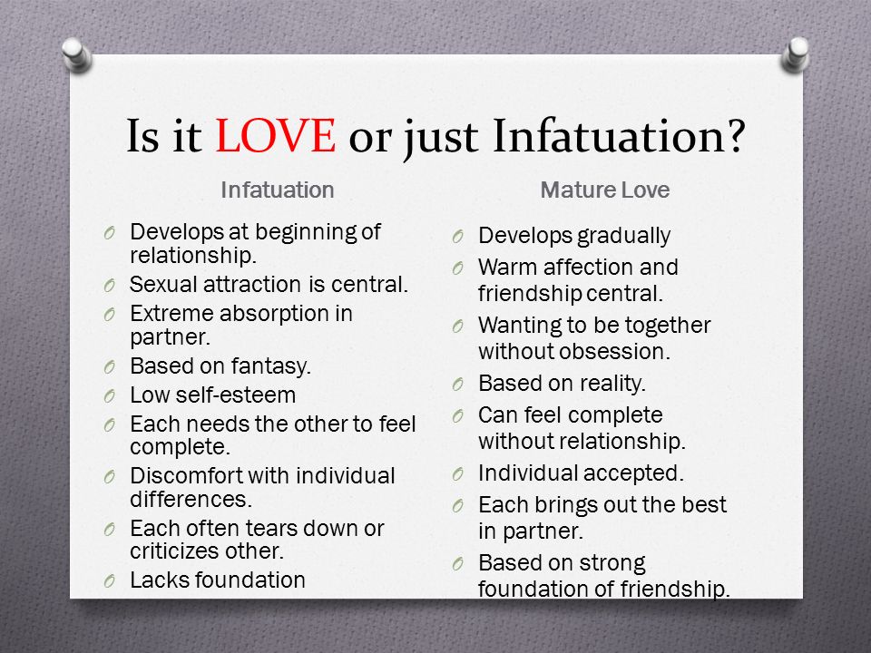 Presentation on theme: "LOVE or Infatuation. 