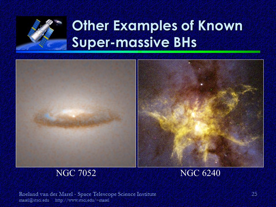 Roeland van der Marel - Space Telescope Science Institute   25 Other Examples of Known Super-massive BHs NGC 7052NGC 6240