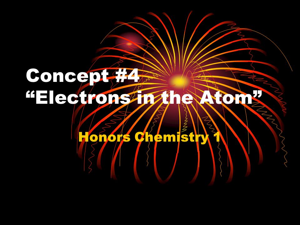 Concept #4 Electrons in the Atom Honors Chemistry 1