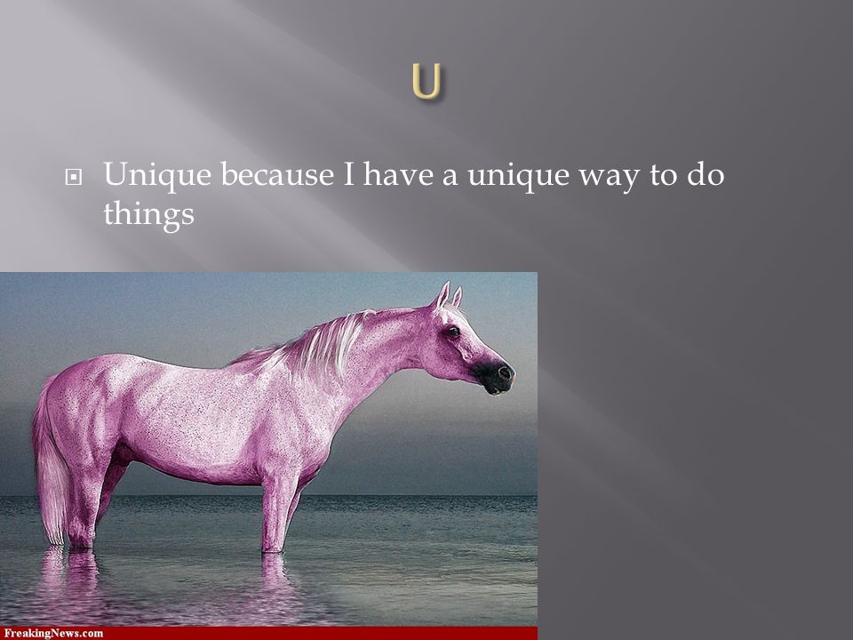  Unique because I have a unique way to do things