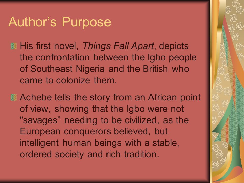 Things Fall Apart A Novel By Chinua Achebe 1958 Ppt Download Things Fall Apart A Novel By Chinua Achebe 1958 Ppt Download