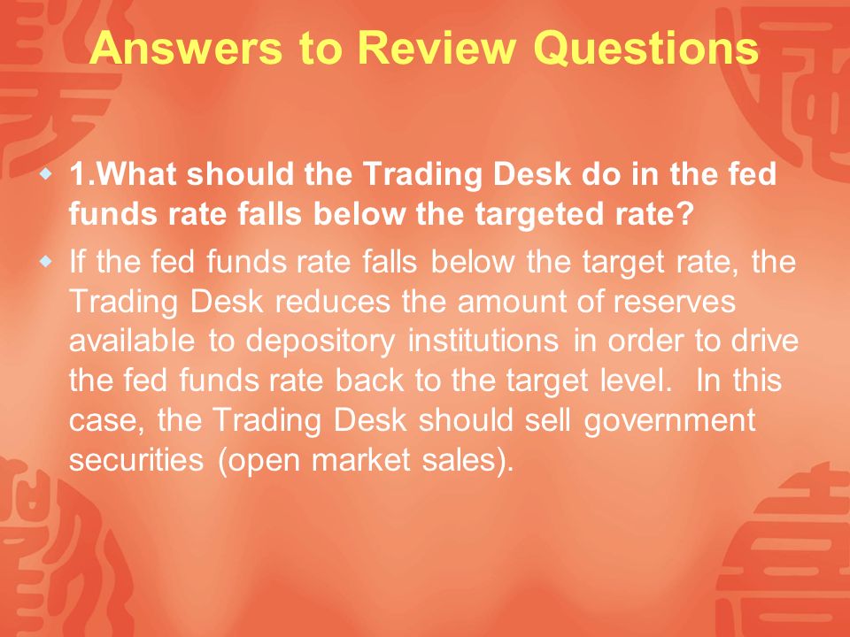 Answers To Review Questions 1 What Should The Trading Desk Do