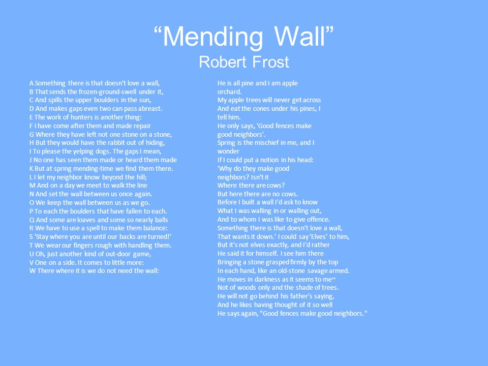 mending wall poem by robert frost