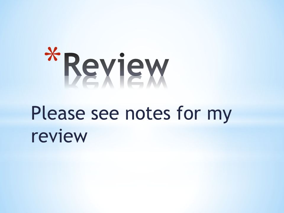 Please see notes for my review