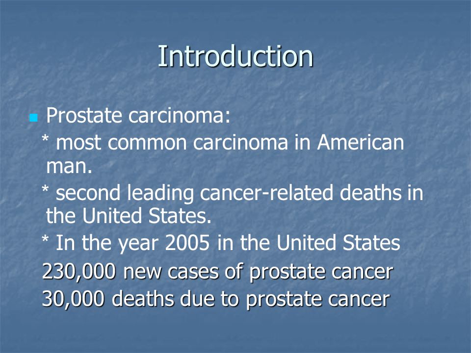 prostate cancer: introduction