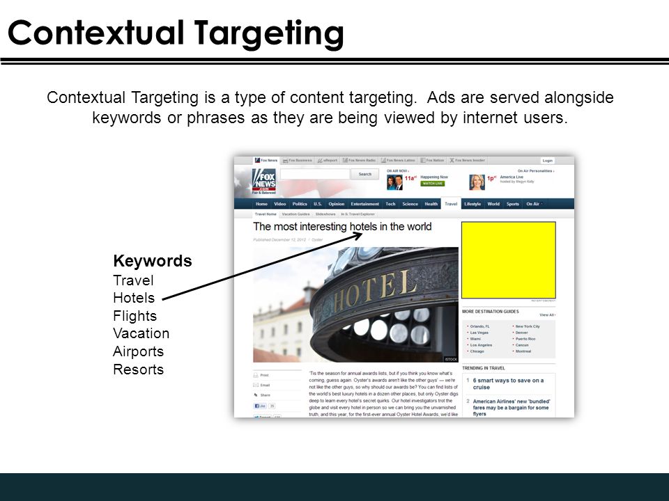 Contextual Targeting is a type of content targeting.