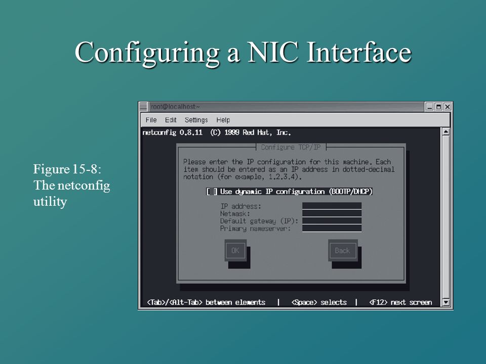 Configuring a NIC Interface Figure 15-8: The netconfig utility