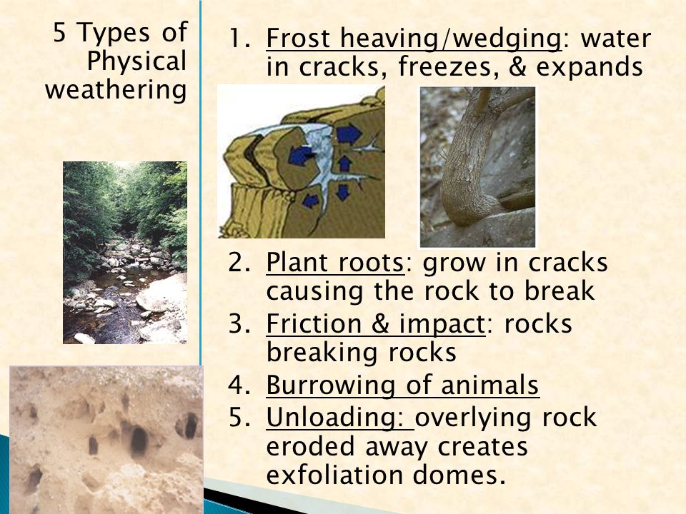 Weathering Physical Mechanical Weathering The Breakdown Of The Materials Of Earth S Crust Into Smaller Pieces Process By Which Rocks Are Broken Down Ppt Download Weathering Physical Mechanical Weathering The Breakdown Of The Materials Of Earth S Crust Into Smaller Pieces Process By Which Rocks Are Broken Down Ppt Download