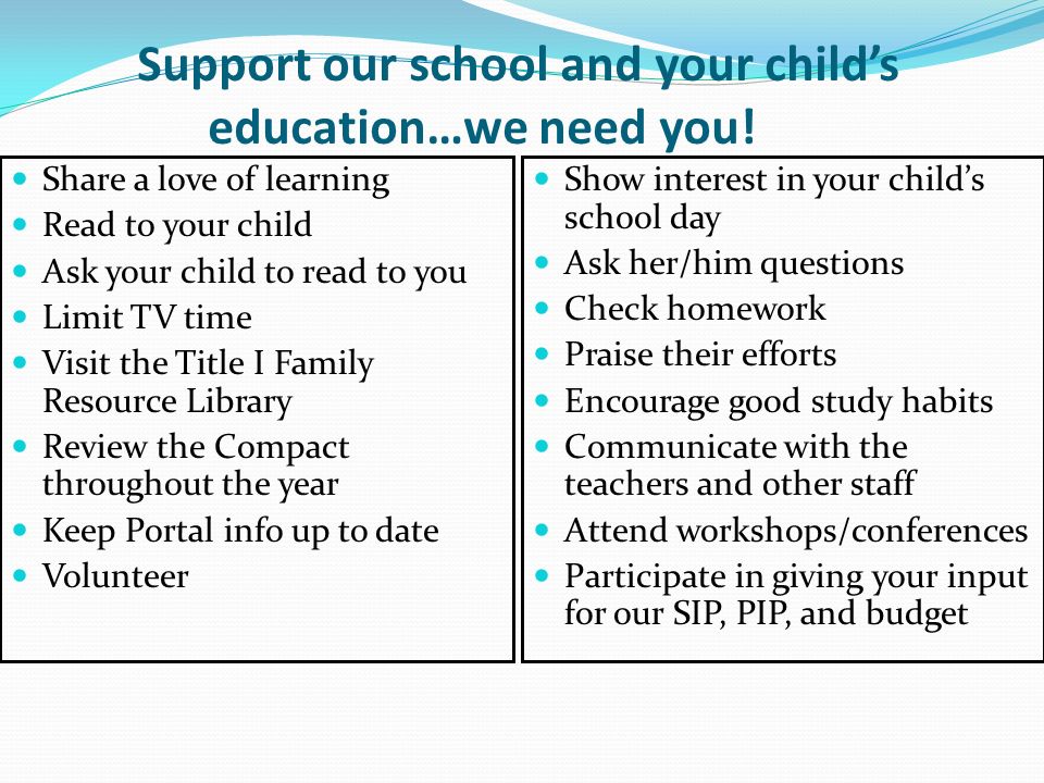 Support our school and your child’s education…we need you.