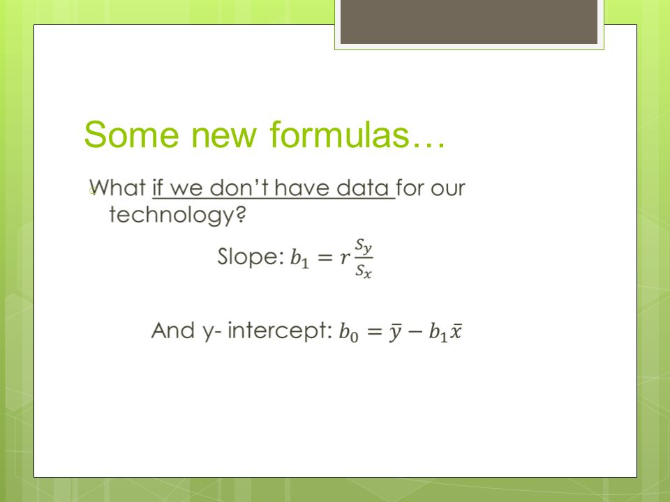 Some new formulas… ○
