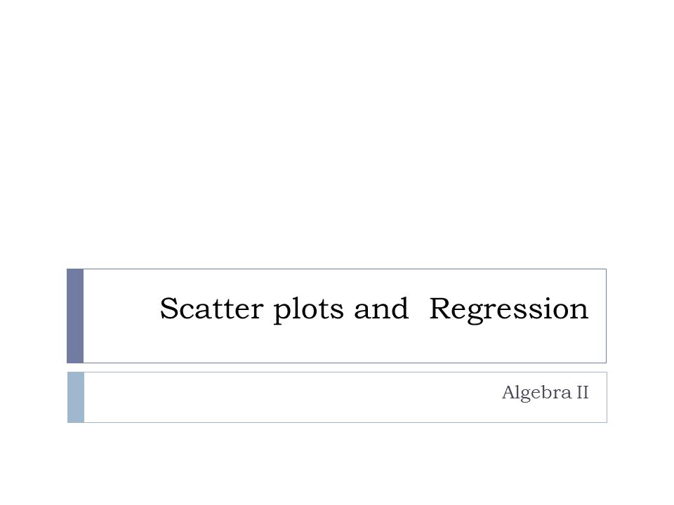 Scatter plots and Regression Algebra II