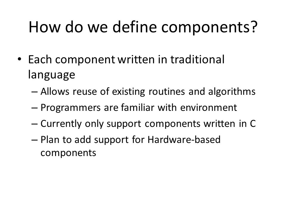 How do we define components.