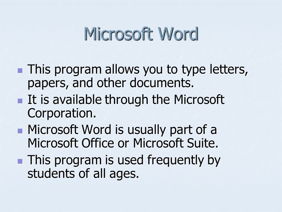 an introduction to microsoft word microsoft word this program