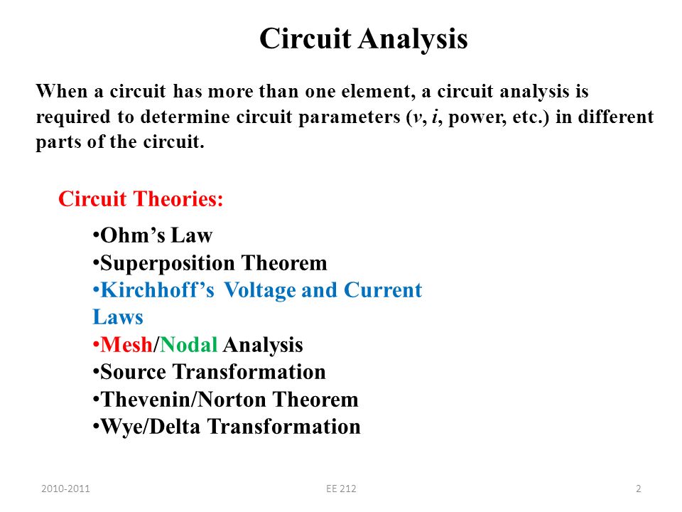 EE212 Passive AC Circuits Lecture Notes 2a EE Ppt Download