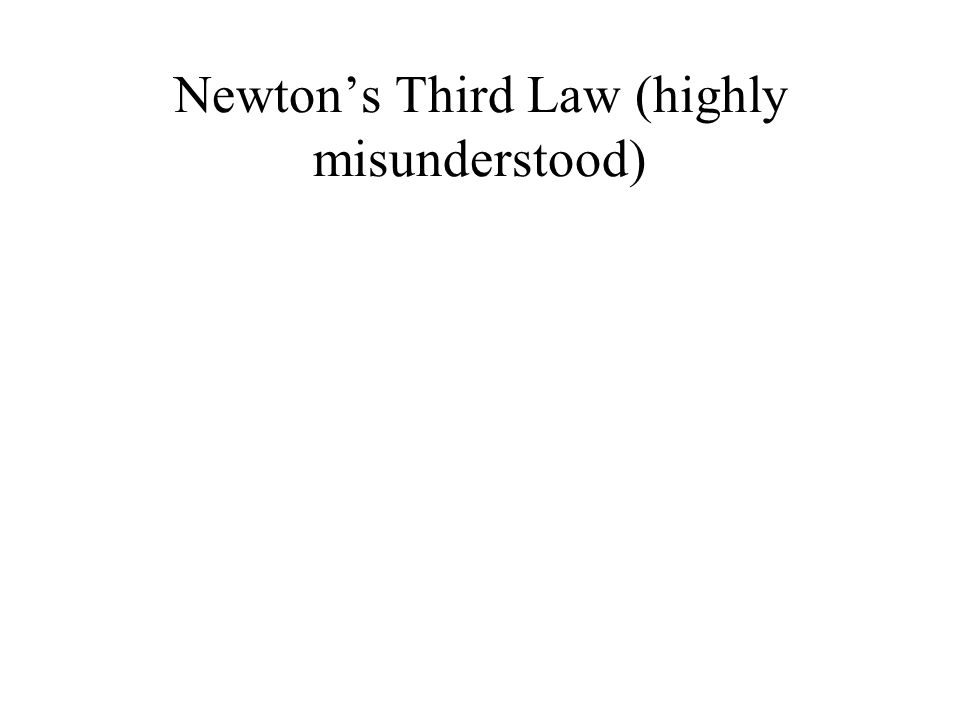 Newton’s Third Law (highly misunderstood)