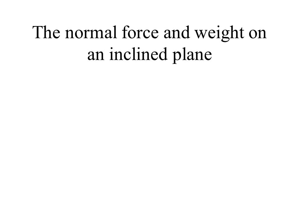 The normal force and weight on an inclined plane