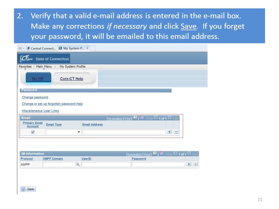 2.Verify that a valid  address is entered in the  box.