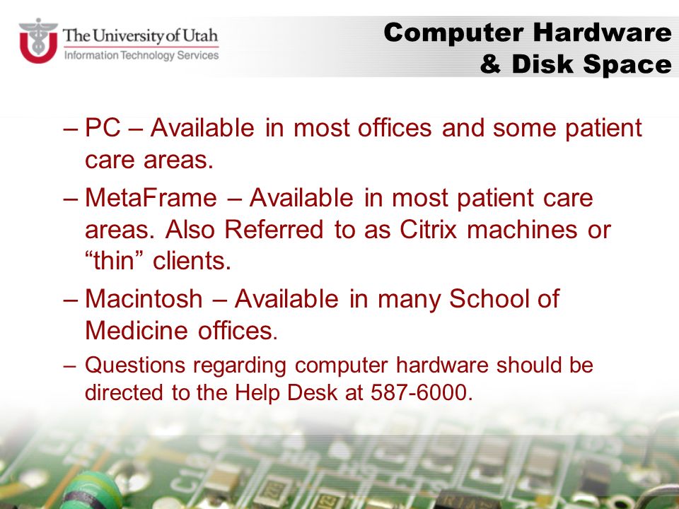University Health Care Computer Systems Fellows Residents