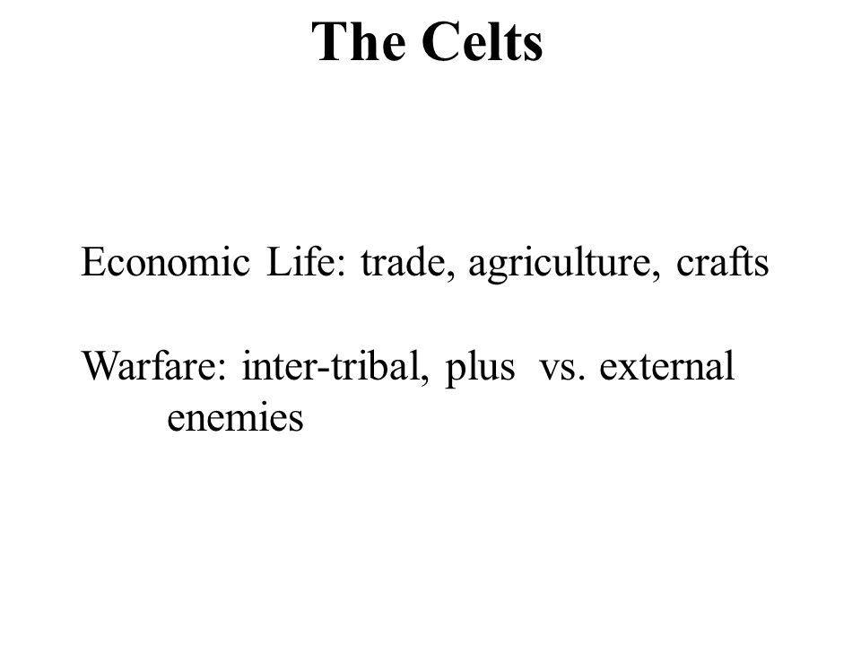 Economic Life: trade, agriculture, crafts Warfare: inter-tribal, plus vs.