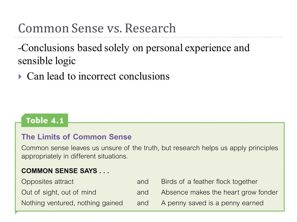 Common Sense vs.