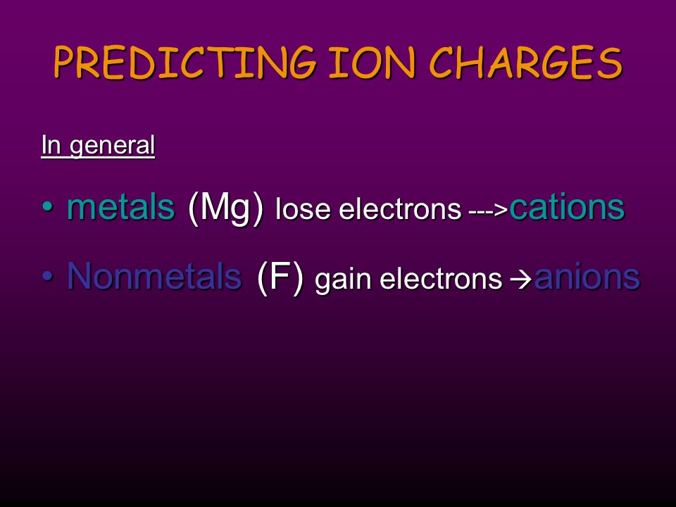 Forming Cations & Anions A CATION forms when an atom loses one or more electrons.A CATION forms when an atom loses one or more electrons.