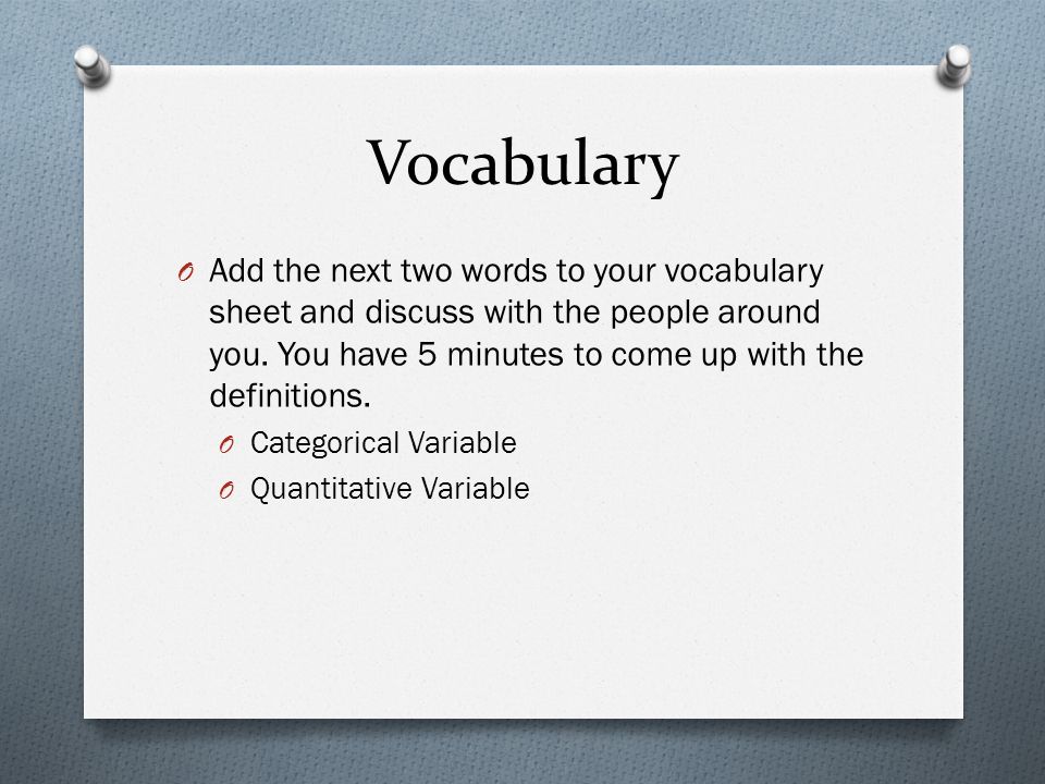Vocabulary O Add the next two words to your vocabulary sheet and discuss with the people around you.