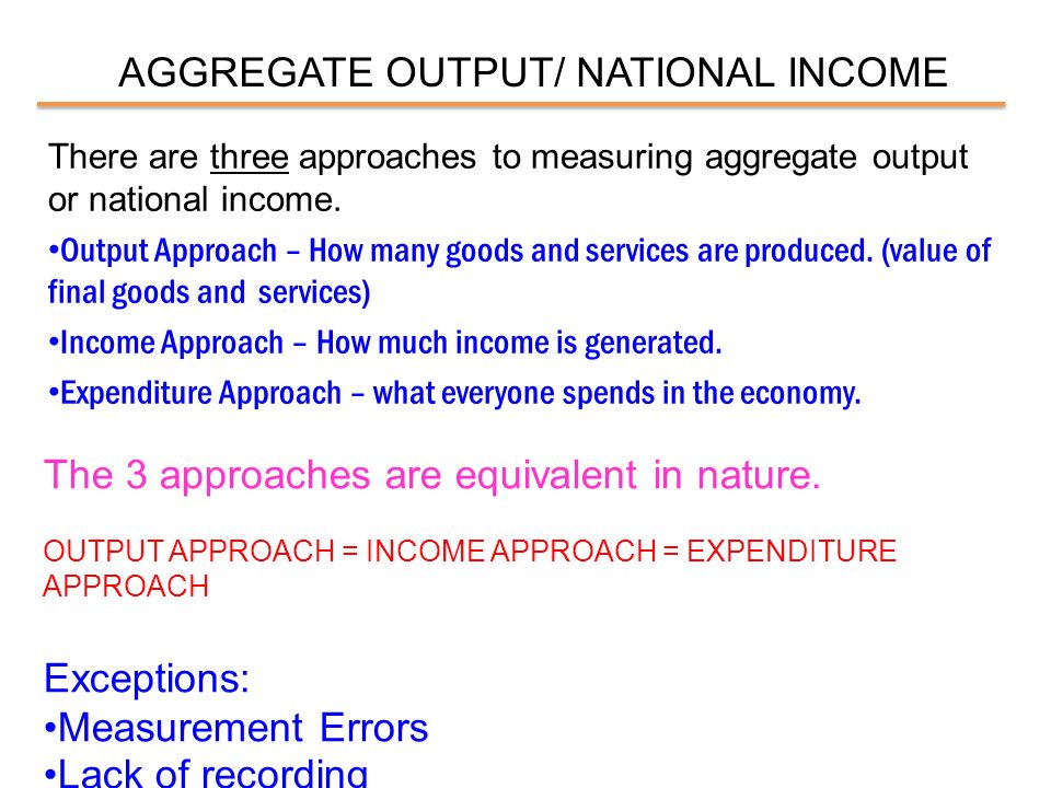 approaches to measure national income