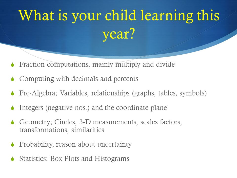 What is your child learning this year.