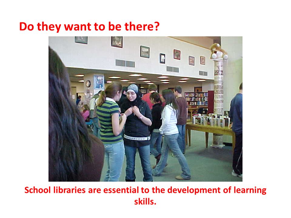 School libraries are essential to the development of learning skills. Do they want to be there