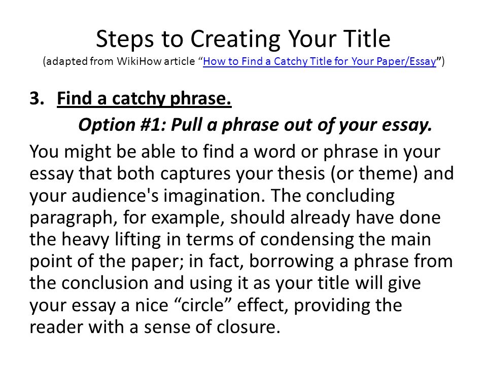Where to Find a Catchy Title For The PaperEssay Where to Find a Catchy Title For The PaperEssay