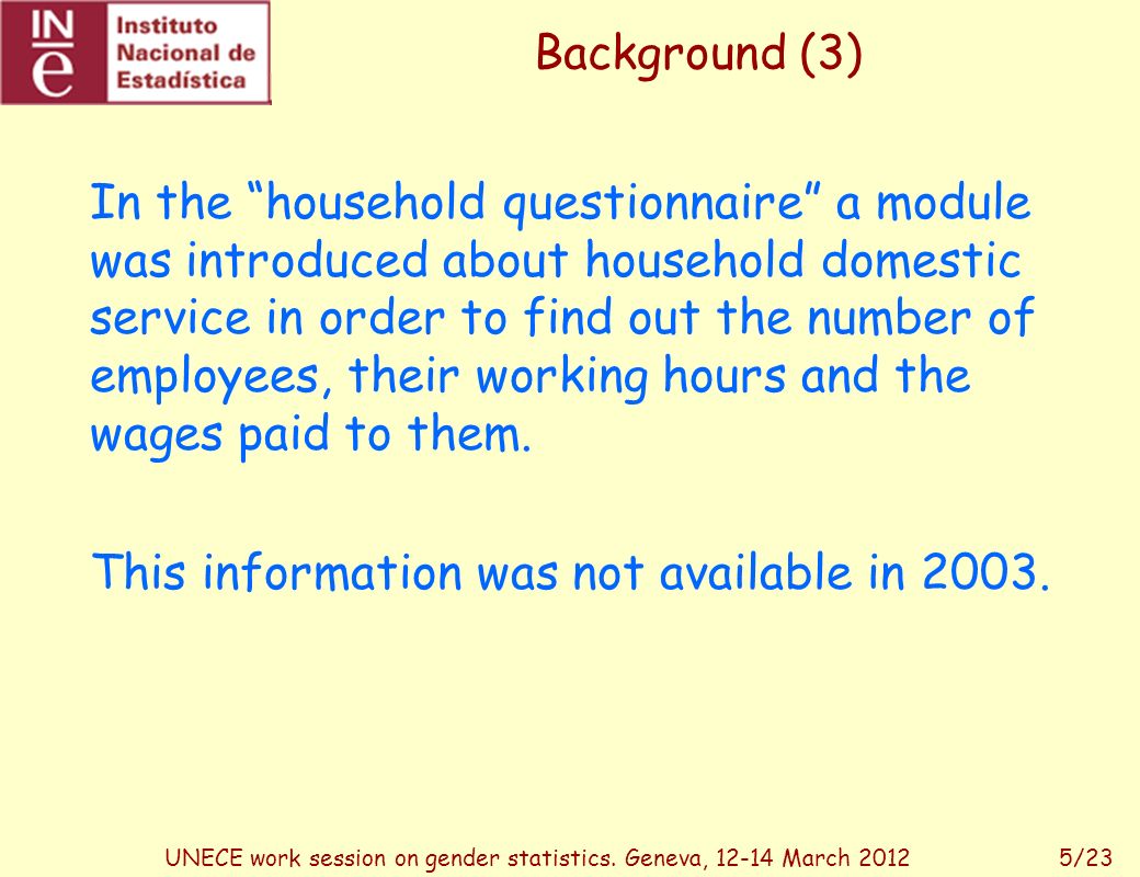 5/23UNECE work session on gender statistics.