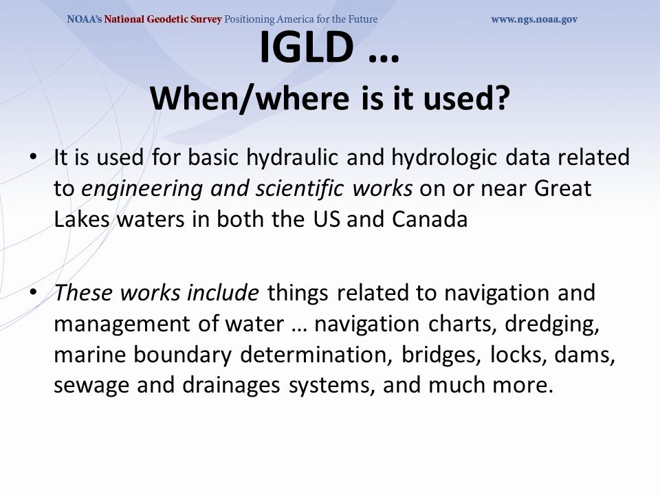 IGLD … When/where is it used.