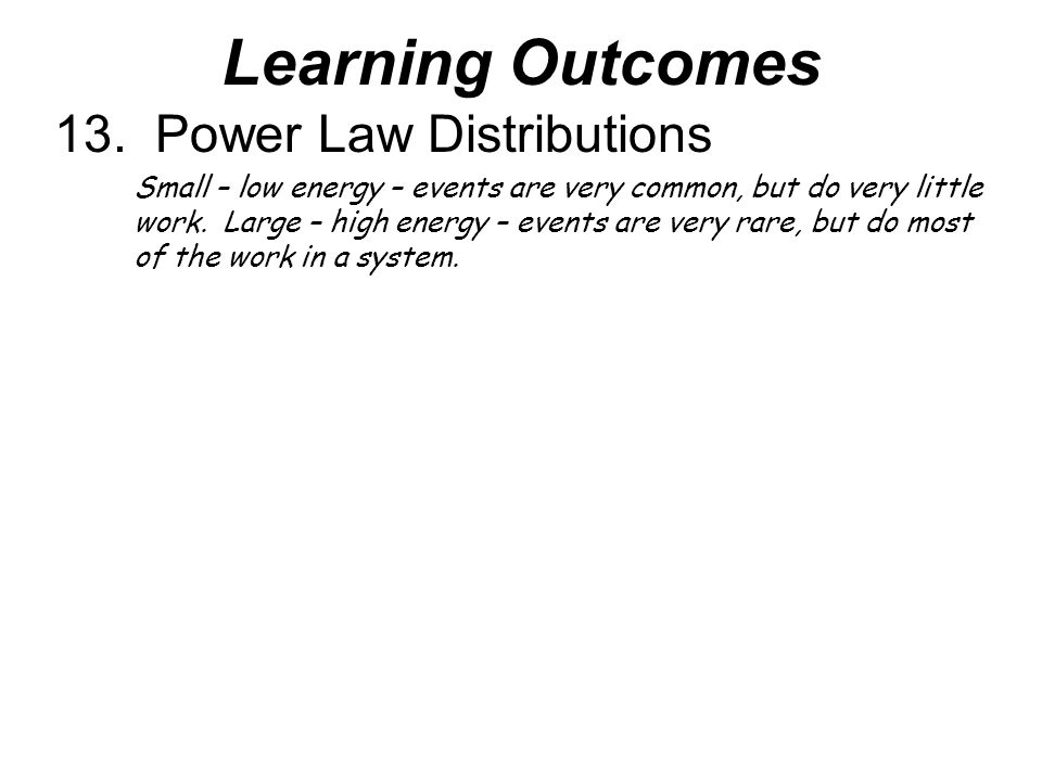 Learning Outcomes 13.