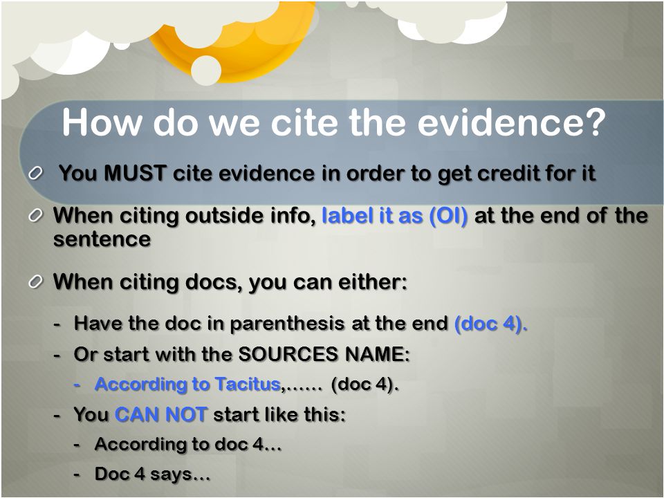 How do we cite the evidence.