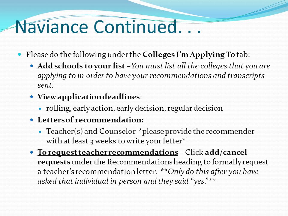 Naviance Continued...