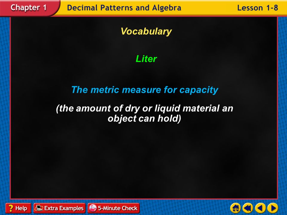 Example 8-6b Vocabulary Kilogram The base unit of mass