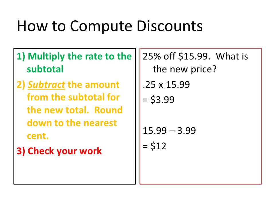 How to find sale the discount price