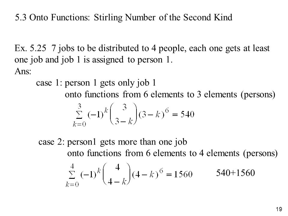 Onto Functions: Stirling Number of the Second Kind Ex.