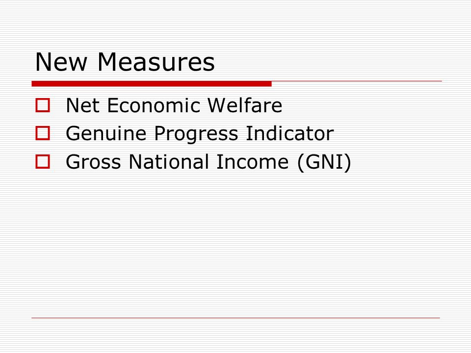 national income as a measure of economic welfare