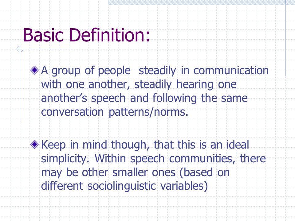 speech group definition