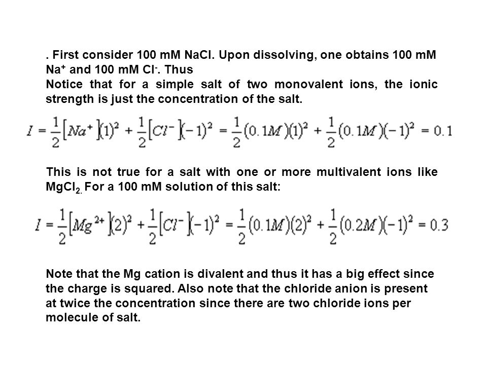 Ionic strength is sometimes stated as having units of molal (or molar) and  other times stated as being unitless, depending on the book you read. The  easiest. - ppt download