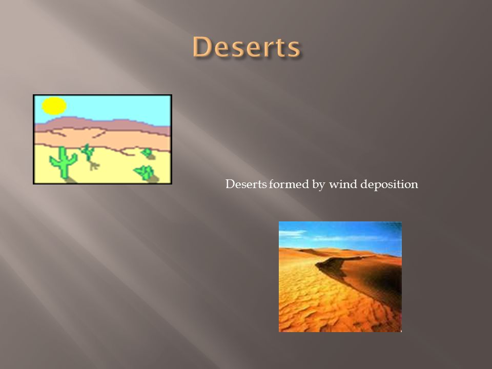 Deserts formed by wind deposition
