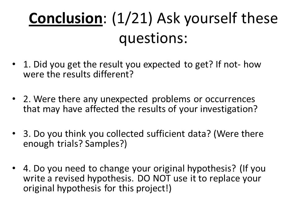 How to write a proper conclusion for a science project