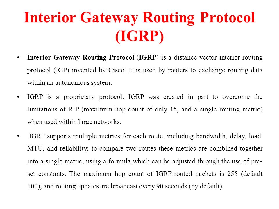 Interior Gateway Protocol Introduction An Igp Interior