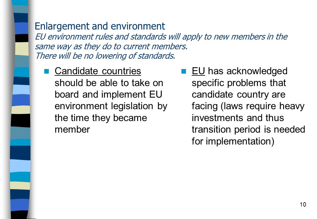 9 Legal challenges of sustainable protection in the European Union Eco Management and Audit Scheme (EMAS) EU Eco-label Scheme Integrated Coastal Management Zone (ICZM) Directive on a Quality of Bathing Waters Water Framework Directive LIFE-programme (Environment, Nature, Third Countries)