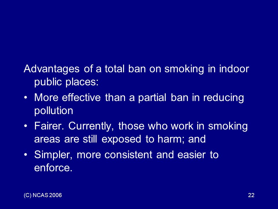 advantages of banning smoking in public places