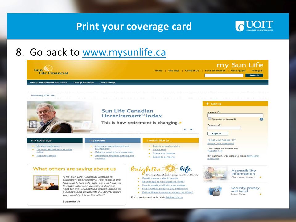 Print your coverage card 8. Go back to
