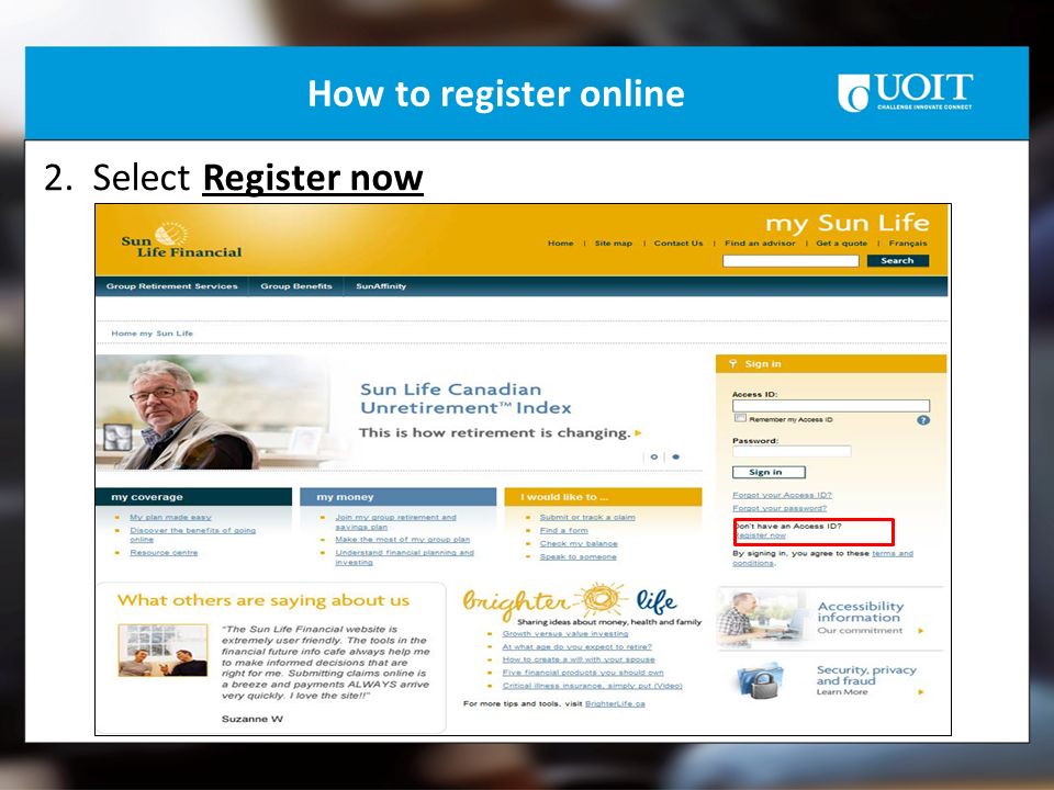 How to register online 2. Select Register now