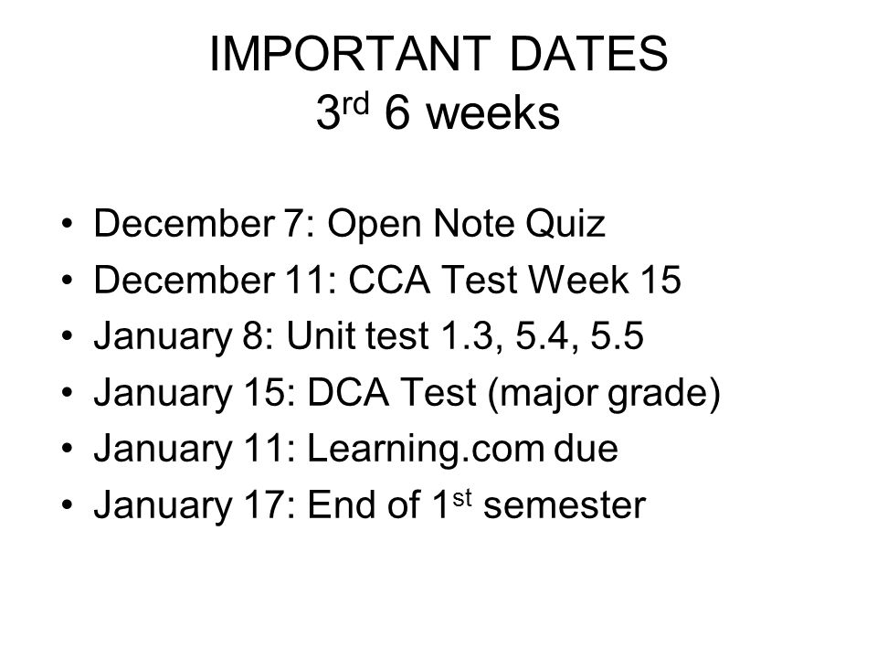 important dates 3 rd