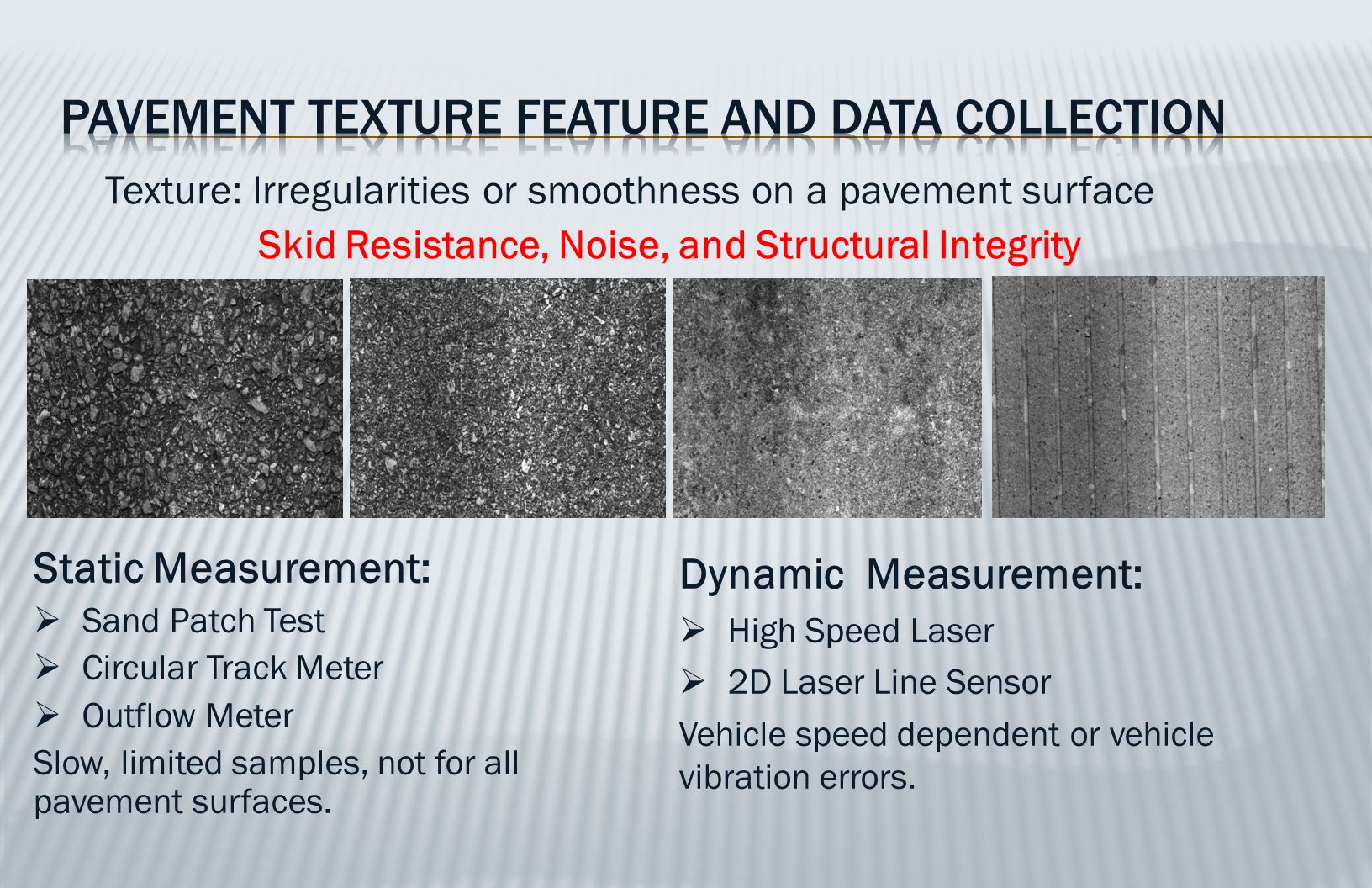 Footer Text 3D TEXTURE MEASUREMENT Development and Field Evaluation of a  Texture Measurement System Based on Continuous Profiles from a 3D Scanning  Instrument. - ppt download